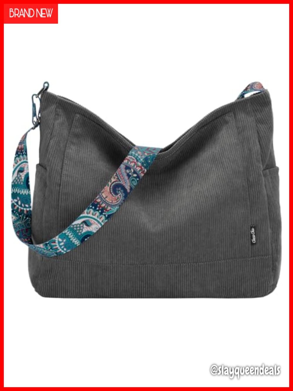 Corduroy Tote Bag Women Large Messenger Hobo Convertible Shoulder Handbag